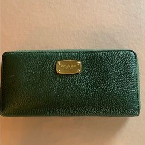Like new Michael Kors green wallet